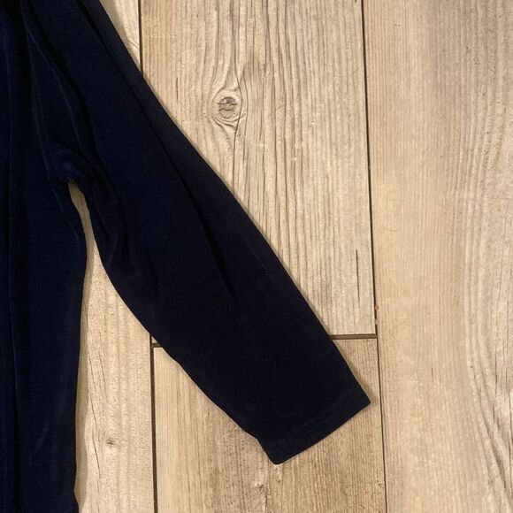 Picadilly Fashions Open Faced Velour Cardigan w Shoulder Pads Size Medium Midnig - Picture 3 of 6